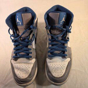 Nike Air Jordan 1 Mid 'True Blue' Cement Grey White DQ8426-014 Men's Size 13